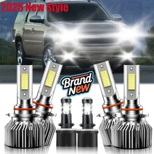 For Chevrolet Tahoe 2000-2006 LED Headlight Hi/Lo Beam + Fog Light Bulbs 10000lm