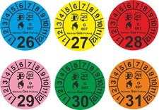 G607 Prüfplakette Nächste Gas Prüfung Wohnwagen Wohnmobil    20 - 45 mm  (1203)