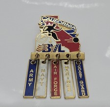 Bowling Award California BVL Pin Army Navy Air Force Marines Coast Guard 2.5"