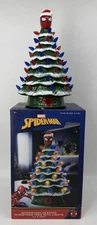 Spiderman  Large Ceramic Christmas Light Up Tree 11.6 "