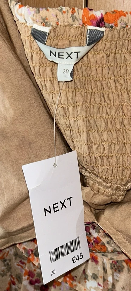 BNWT Next Multicoloured Floral Pattern Halter Neck Dress - Size UK 20 - Image 2 of 3