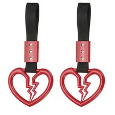 2Pcs Broken Heart Shaped Car Handle Straps, Car Hanging Accessories Bumper Wa...