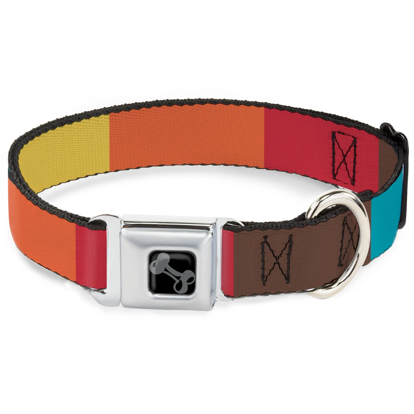 Dog Collar Bone Summer Essentials Color Block 9 WIDE-Medium 16-23"