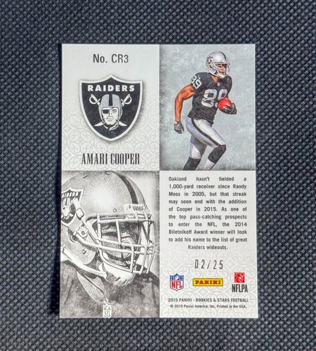 2015 Panini Rookies & Stars - Crusade Rookies Amari Cooper GOLD PRIZM /25 CR3 RC - Bild 2 von 2