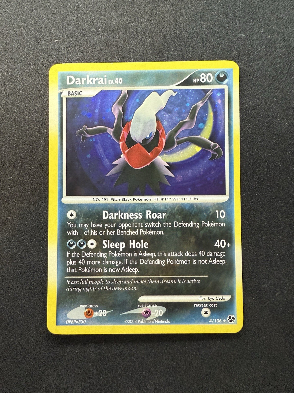 Pokémon Darkrai TCG Holo Rare Card Great Encounters 4/106 LP