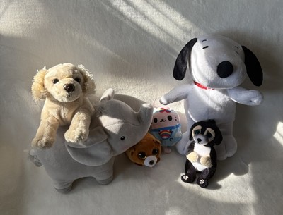 Assorted Stuffed Animals Lot Of 6: Snoopy, Hamley s, TY, Cats Vs Pickles, Etc.