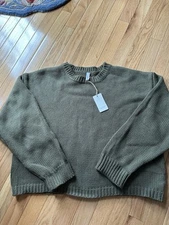 Boutique Wishlist Olive Oversized Chunky Knit  Sweater NWT Large