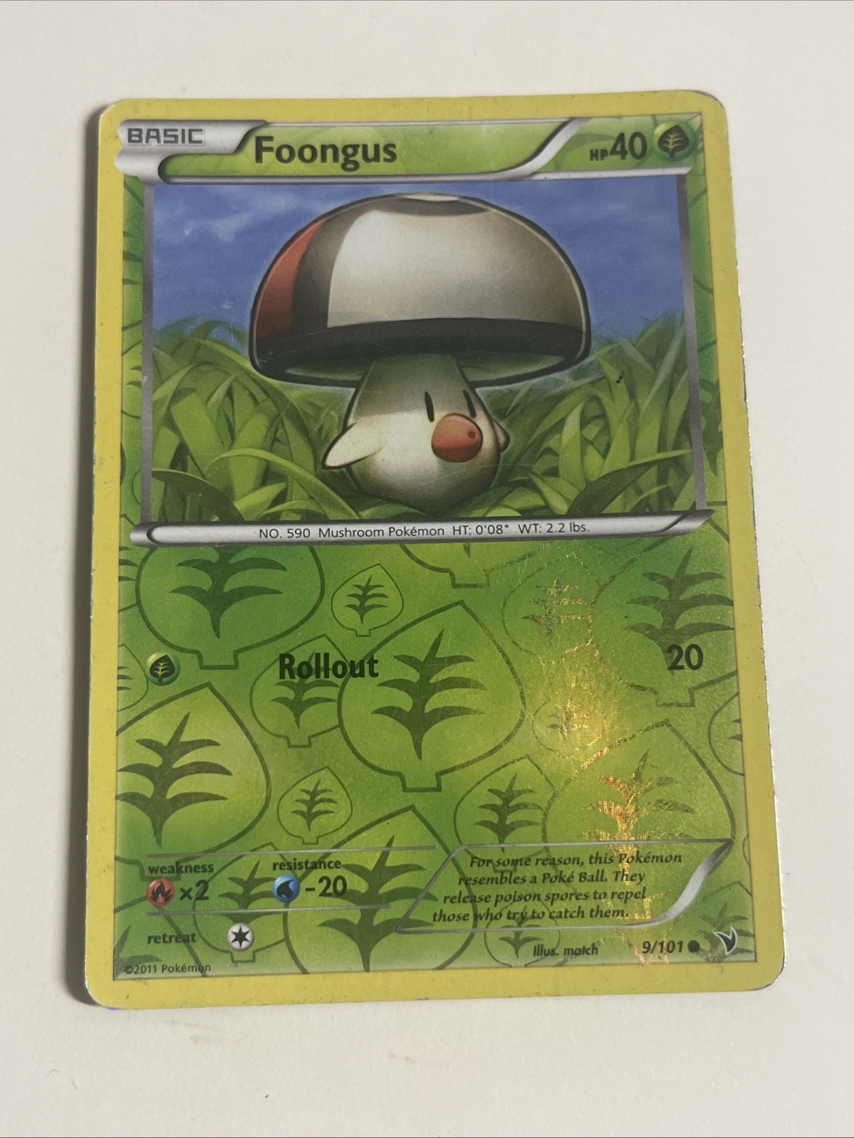 Pokémon TCG Foongus 9/101 Noble Victories Reverse Holo 2011
