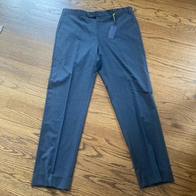 Zanella NWT Dress Pants Size 38 In Solid Navy Wool Devon