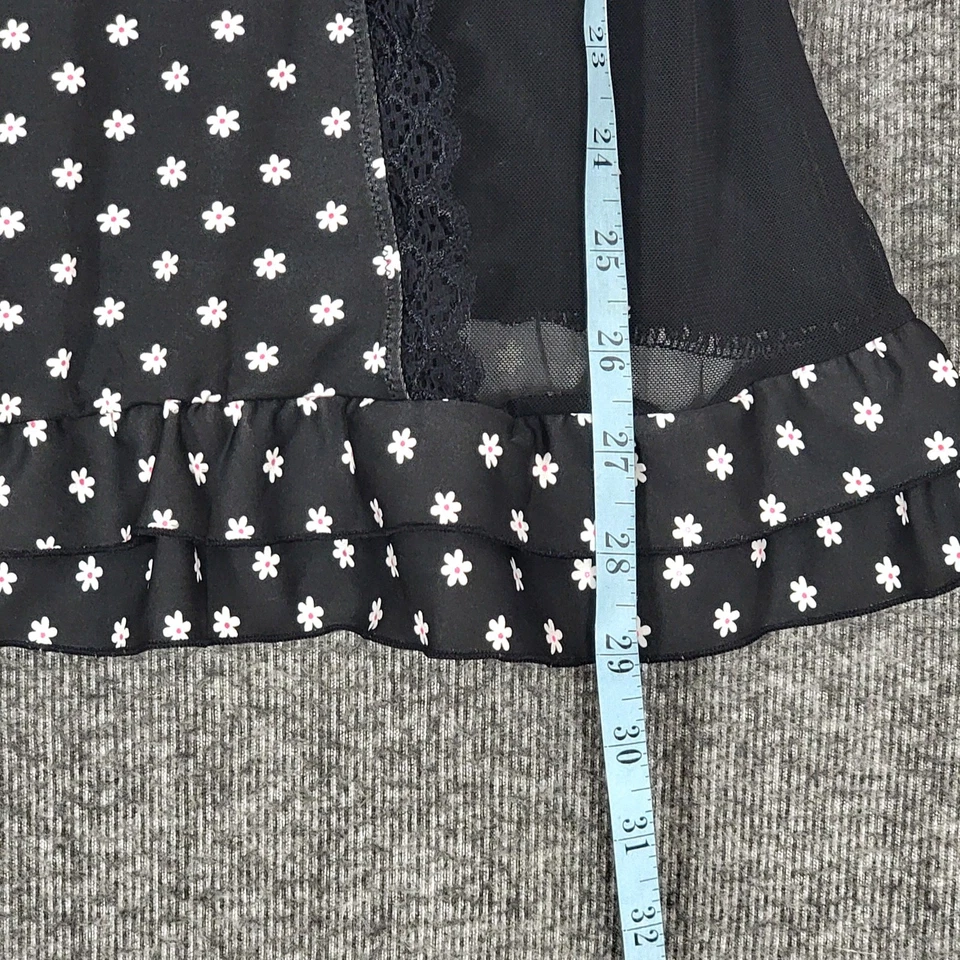 Jessica Simpson Babydoll L Black Lingerie Nightie Sheer Lace Push Up Bra Teddy - Image 4 of 4