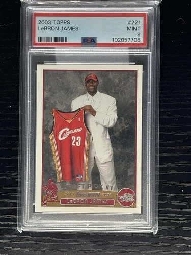 PSA 9: 2003 Topps - Draft Pick LeBron James #221 Rookie Card HOF Cavs
