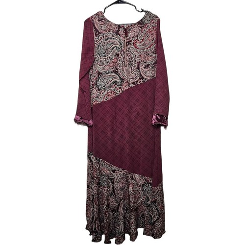 Soft Surroundings Aideen Long sleeve mixed print maxi dress Women's size Small - Picture 8 of 8