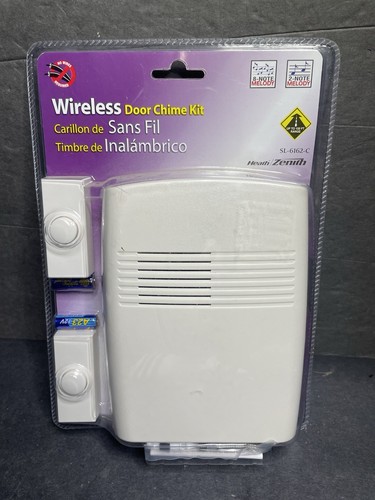 Heath Zenith SL-6162-C Wireless 2-Button Door Bell Chime Kit ~NIP~