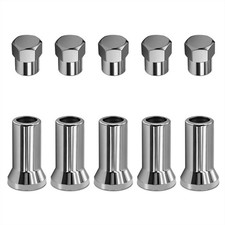 Habnvuon 10pcs Tr414ac Tpms Chrome Valve Stem Sleeve Covers And Cap Tr414ac10