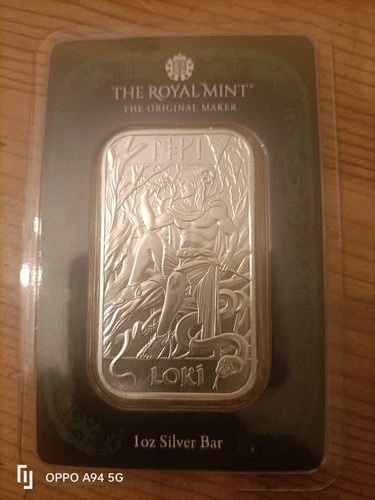 Royal Mint Loki 1oz Silver Bullion Bar Norse Gods In Capsule