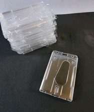 13 New Mifflin Rigid/Hard Plastic Vertical ID Badge Holder w Thumb Hole