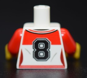 LEGO Minifigure Torso Female Sports Lettermen Jacket white red arm 8 60154 60200