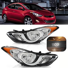 For 2011 2012 2013 Hyundai Elantra Halogen Headlights Headlamps Pair Wbulbs