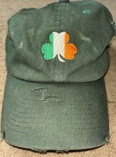 Ireland Shamrock Dad Cap Hat Green Distressed Adjustable KBETHOS