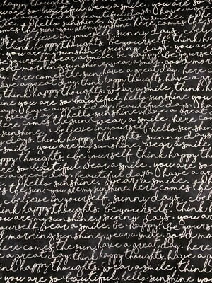 INSPIRING WORDS HAPPY SUNSHINE BELIEVE COTTON FABRIC FQ