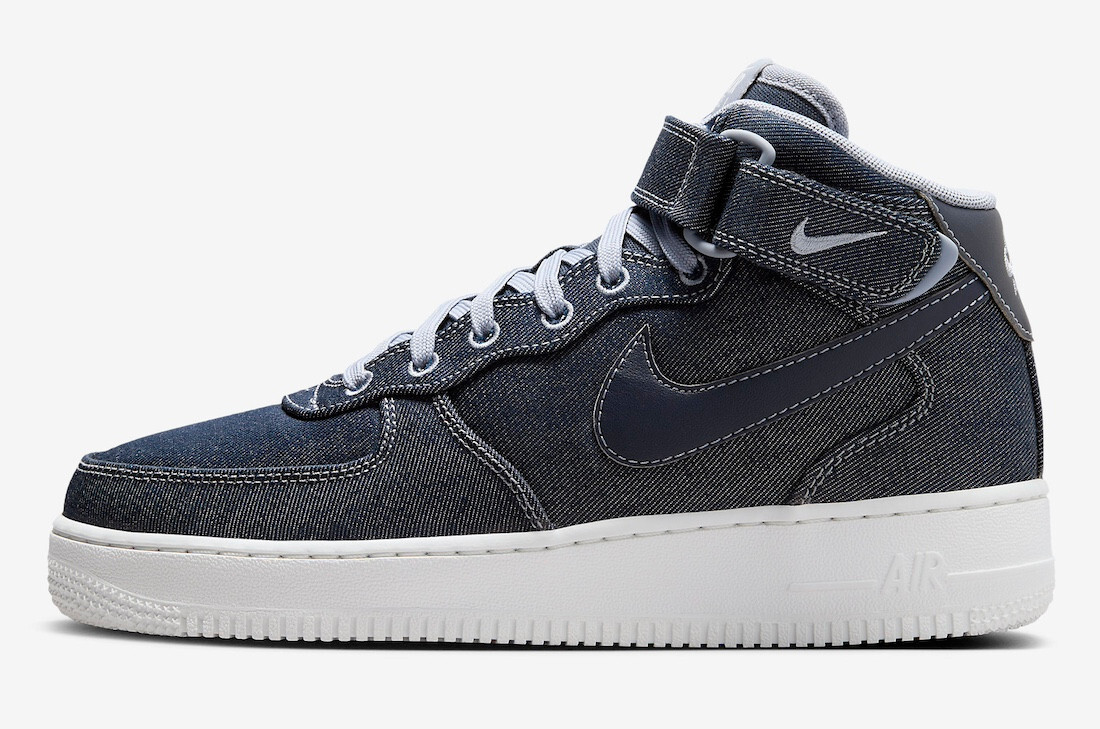 Nike Air Force 1 Mid Denim Sneaker Shoes 38 US 7 DD9625-400