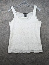 Pierre Cardin Tank Top Womens XL White Lace C...