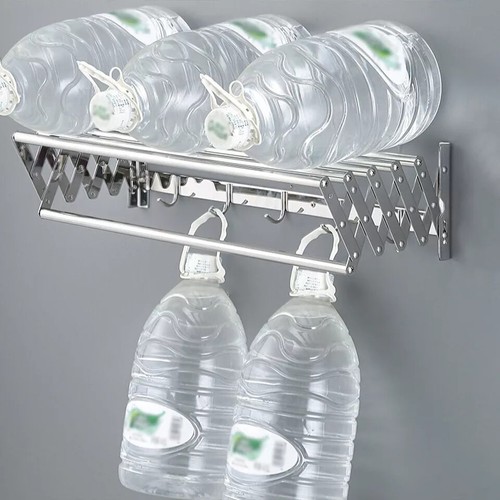 Wall Mounted Drying Rack Clothes Airer Towel Laundry Extendable Folding Dryer UK - Picture 7 of 12