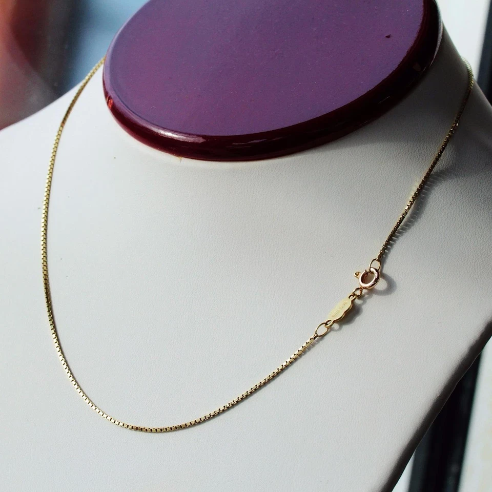 Collar Oro Amarillo 14k 585 15.1" Italiano Caja Eslabón Cadena 2.65gr UnoAErre Foto 2 de 4