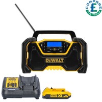 DeWalt DCR029 18V Compact DAB & Bluetooth Radio With 1 x 2Ah Battery & Charger