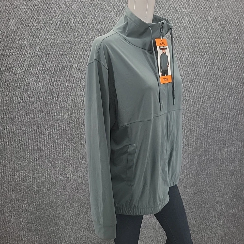 Chaqueta Kirkland Signature para mujer activa con cremallera completa talla XX-grande gris tormentoso Foto 4 de 4