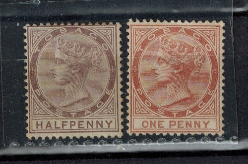 Trinidad & Tobago QV SG 14-15 1/2d Purple Brown & 1d Venetian Red MOG GEM CV L18