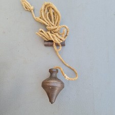 Rare antique vintage iron plumb bob leveling measuring carpenter tool