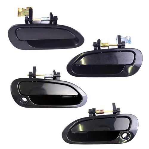 Exterior Outer Door Handle BlacK Set 4 Fits Honda Accord CG 4D Sedan 1998-02 P06 - Picture 2 of 7