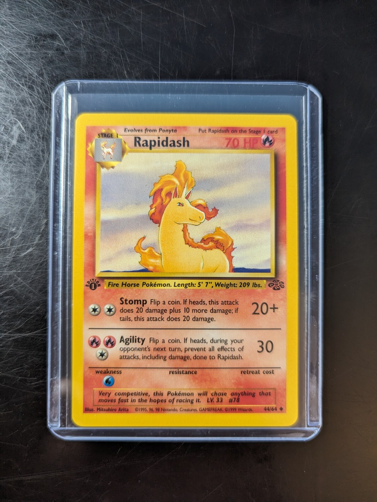 Pokémon TCG Rapidash Jungle 44/64 1st Edition Uncommon MINT