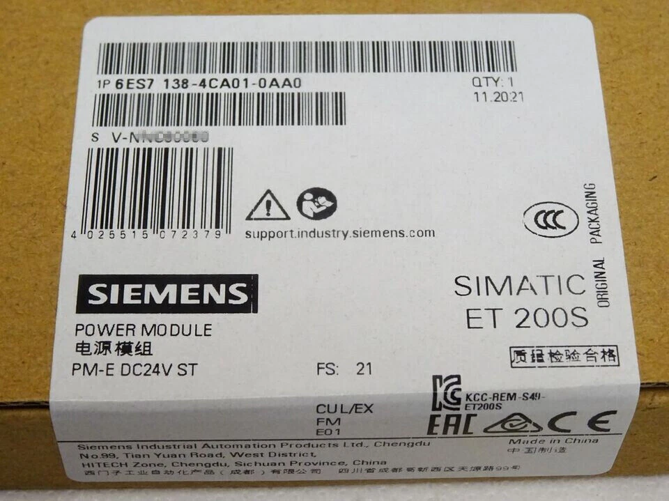 6ES7138-4CA01-0AA0 1 STÜCK NEUES SIEMENS POWER MODUL 6ES7138-4CA01-0AA0 - Bild 1 von 1