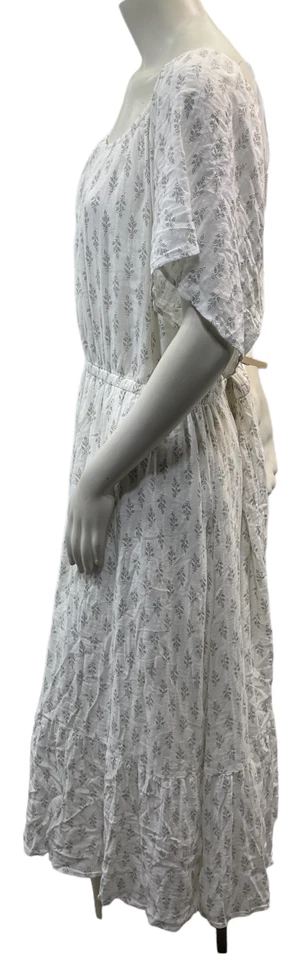 Vestido midi Style and Co para mujer talla grande 3X estampado de hojas blancas en shldr nuevo Foto 4 de 4