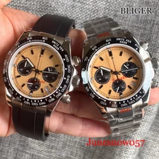 Tandorio New VK Quartz Chronograph Date Function Men's Watch Steel/Rubber Belt