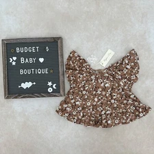 NWT RYLEE + CRU Dahlia Floral Butterfly Top Shirt Size 3-6 Months