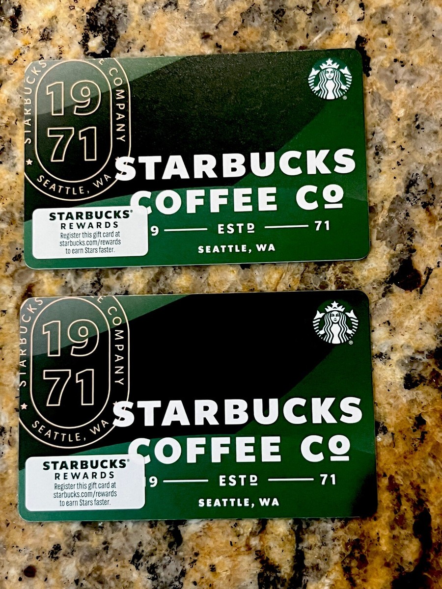NEW 2023 STARBUCKS 1971 COFFEE CO TWO GIFT CARDS New Unused Fast