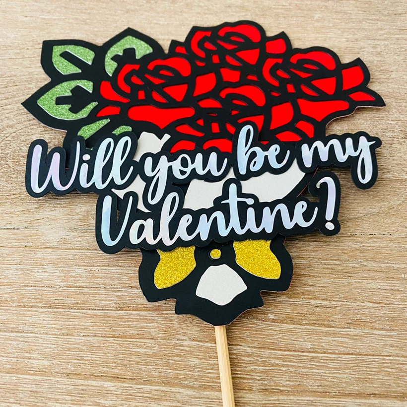 Decoración de fiesta de San Valentín adorno de pastel Foto 3 de 4