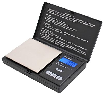 G&G MS300B 300g/0,01g Taschenwaage Schwarz, Feinwaage Goldwaage Digitalwaage