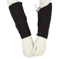 Medieval Padded Cloth Bracers Black - 100% Cotton for Arm Protection Overall 9"