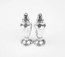 Vintage Fred Hirsch Co Sterling Silver Salt & Pepper Shakers 4.5" Tall Weighted