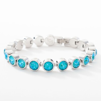 Touchstone Crystal by Swarovski LAGUNA DELITE Ice Bracelet 6 1/2'' Rhodium Plated