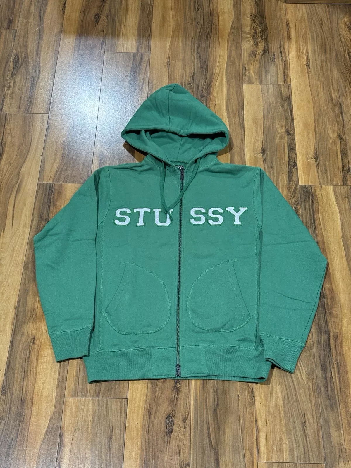 Sweat à capuche vintage vert Stussy taille M