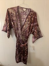 Secret Treasures Vintage Womens Satin Floral Nightgown Slip Dress Robe Kimono L