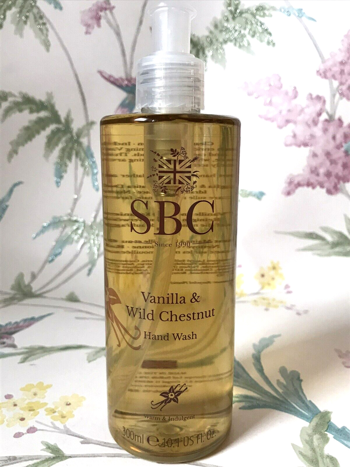 SBC Hand Wash Vanilla And Wild Chestnut Soap Warm & Indulgent Vegan 300ml Pump