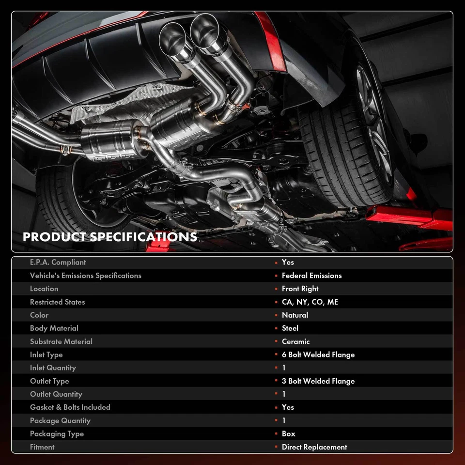 Convertidor catalítico delantero derecho para INFINITI QX4 01-03 Nissan Pathfinder 00-04 Foto 3 de 4