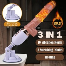 Heating Thrusting Dildo Vibrator Remote HandsFree Gun Machine Sex Toys for Women