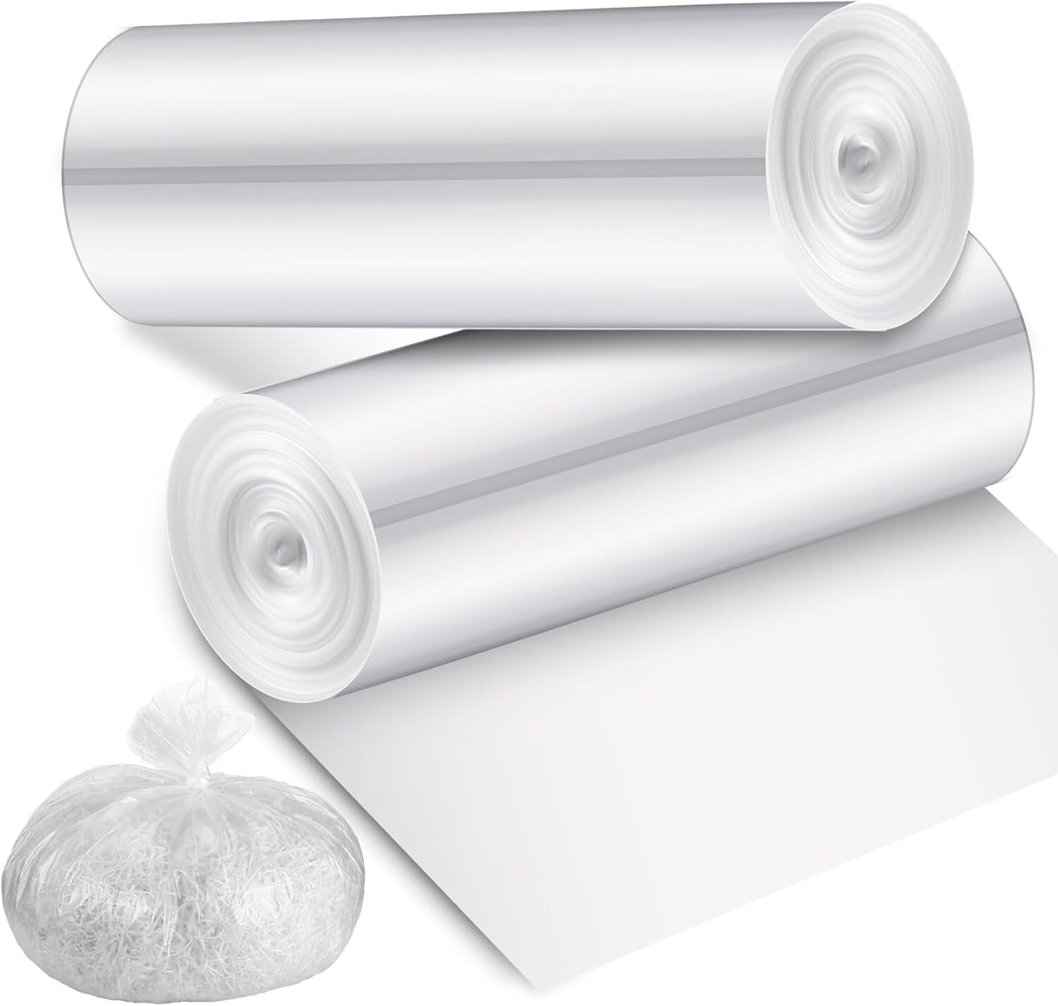 40 Pcs Shredder Bags 15 Gallon Paper 1 Count (Pack of 50), clear white-image